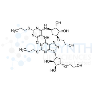 (1S,2S,3R,5S)-3-((6-Chloro-5-((3-((1R,2S,3S,4S)-2,3-dihydroxy-4-(2-hydroxyethoxy)cyclopentyl)-5-(propylthio)-3H-[1,2,3]triazolo[4,5-d]pyrimidin-7-yl)amino)-2-(propylthio)pyrimidin-4-yl)amino)-5-(2-hydroxyethoxy)cyclopentane-1,2-diol