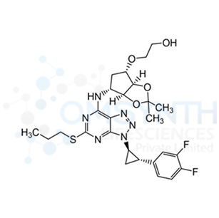 2-(((3aR,4S,6R,6aS)-6-((3-((1R,2S)-2-(3,4-difluorophenyl)cyclopropyl)-5-(propylthio)-3H-[1,2,3]triazolo[4,5-d]pyrimidin-7-yl)amino)-2,2-dimethyltetrahydro-4H-cyclopenta[d][1,3]dioxol-4-yl)oxy)ethan-1-ol