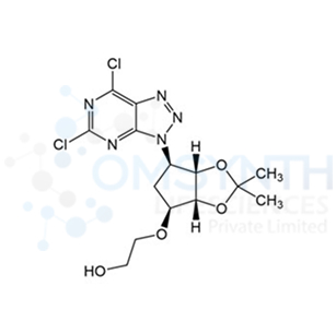 2-(((3aR,4S,6R,6aS)-6-(5,7-Dichloro-3H-[1,2,3]triazolo[4,5-d]pyrimidin-3-yl)-2,2-dimethyltetrahydro-4H-cyclopenta[d][1,3]dioxol-4-yl)oxy)ethan-1-ol
