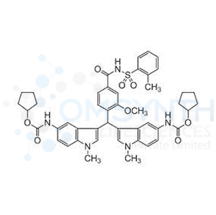 Dicyclopentyl (3,3'-((2-methoxy-4-((o-tolylsulfonyl)carbamoyl)phenyl)methylene)bis(1-methyl-1H-indole-5,3-diyl))dicarbamate