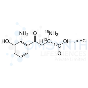 rac 3-Hydroxy Kynurenine-13C2,15N Hydrochloride Salt