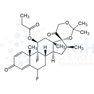 (8S,9R,10S,11S,13S,14S,16S,17R)-6,9-Difluoro-2',2',10,13,16-pentamethyl-3,5'-dioxo-3,6,7,8,9,10,11,12,13,14,15,16-dodecahydrospiro[cyclopenta[a]phenanthrene-17,4'-[1,3]dioxan]-11-yl propionate