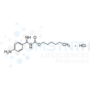 Hexyl ((4-aminophenyl)(imino)methyl)carbamate Hydrochloride