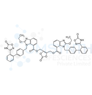 (2-Oxo-1,3-dioxole-4,5-diyl)bis(methylene) bis(2-ethoxy-1-((2'-(5-oxo-4,5-dihydro-1,2,4-oxadiazol-3-yl)-[1,1'-biphenyl]-4-yl)methyl)-1H-benzo[d]imidazole-7-carboxylate)
