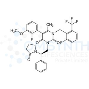 (R)-5-(2-Fluoro-3-methoxyphenyl)-1-(2-fluoro-6-(trifluoromethyl)benzyl)-6-methyl-3-(2-(2-oxopyrrolidin-1-yl)-2-phenylethyl)pyrimidine-2,4(1H,3H)-dione