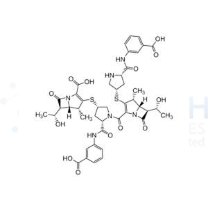 (4R,5S,6S)-3-[(3S,5S)-5-[(3-Carboxyphenyl)carbamoyl]-1-[(4R,5S,6S)-3-[(3S,5S)-5-[(3-carboxyphenyl)carbamoyl]pyrrolidin-3-yl]sulfanyl-6-[(1R)-1-hydroxyethyl]-4-methyl-7-oxo-1-azabicyclo[3.2.0]hept-2-ene-2-carbonyl]pyrrolidin-3-yl]sulfanyl-6-[(1R)-1-hydroxyethyl]-4-methyl-7-oxo-1-azabicyclo[3.2.0]hept-2-ene-2-carboxylic Acid