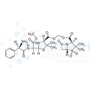 (((4S)-2-(1-((R)-2-Amino-2-phenylacetamido)-2-methoxy-2-oxoethyl)-5,5-dimethylthiazolidine-4-carbonyl)oxy)methyl (2S,5R)-3,3-dimethyl-7-oxo-4-thia-1-azabicyclo[3.2.0]heptane-2-carboxylate 4,4-Dioxide