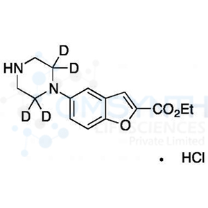 5-(1-Piperazinyl)-2-benzofurancarboxylic Acid Ethyl Ester-d4 Hydrochloride