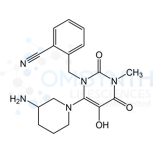 2-((6-(3-Aminopiperidin-1-yl)-5-hydroxy-3-methyl-2,4-dioxo-3,4-dihydropyrimidin-1(2H)-yl)methyl)benzonitrile