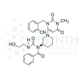 (R)-N-(1-(3-(2-cyanobenzyl)-1-methyl-2,6-dioxo-1,2,3,6-tetrahydropyrimidin-4-yl)piperidin-3-yl)-N-((2-hydroxyethyl)carbamoyl)benzamide