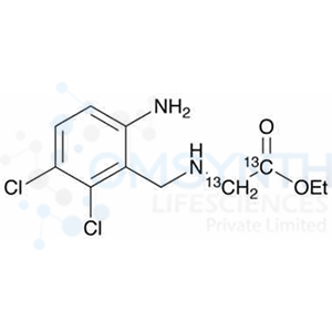 Ethyl 2-(6-Amino-2,3-dichlorobenzyl)glycine-13C2 (Anagrelide Impurity A)
