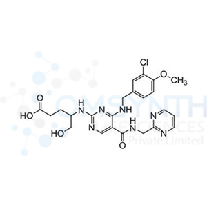 4-((4-((3-Chloro-4-methoxybenzyl)amino)-5-((pyrimidin-2-ylmethyl)carbamoyl)pyrimidin-2-yl)amino)-5-hydroxypentanoic Acid