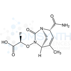 (R)-2-(((1R,2S,5R)-2-Carbamoyl-4-methyl-7-oxo-1,6-diazabicyclo[3.2.1]oct-3-en-6-yl)oxy)-2-fluoroacetic Acid