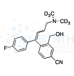 4-[4-(dimethyl-d6-amino)-1-(4-fluorophenyl)-1-buten-1-yl]-3-(hydroxymethyl)-benzonitrile (Citalopram Olefinic Impurity)