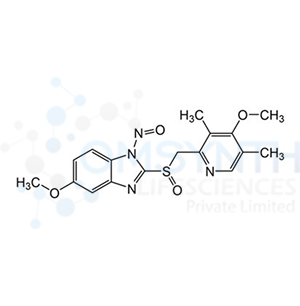 5-Methoxy-2-(((4-methoxy-3,5-dimethylpyridin-2-yl)methyl)thio)-1-nitroso-1H-benzo[d]imidazole