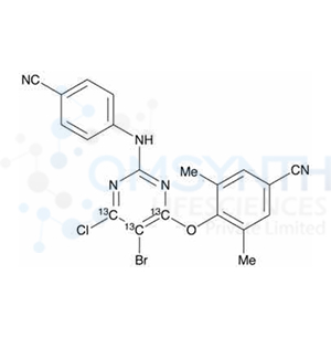 6-Desamino 6-Chloro Etravirine-13C3