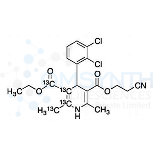1,4-Dihydro-2,6-dimethyl-3-(2-cyanoethoxycarbonyl)-5-ethoxycarbonyl-4-(2,3-dichlorophenyl)pyridine-13C4