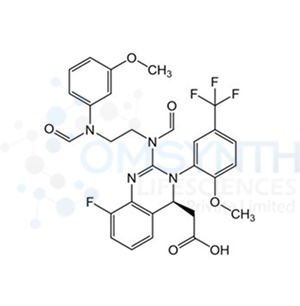 (S)-2-(8-Fluoro-3-(2-methoxy-5-(trifluoromethyl)phenyl)-2-(N-(2-(N-(3-methoxyphenyl)formamido)ethyl)formamido)-3,4-dihydroquinazolin-4-yl)acetic Acid