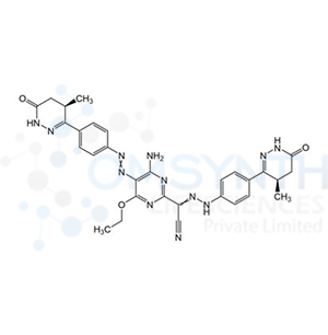 4-Amino-6-ethoxy-N-(4-((R)-4-methyl-6-oxo-1,4,5,6-tetrahydropyridazin-3-yl)phenyl)-5-((4-((R)-4-methyl-6-oxo-1,4,5,6-tetrahydropyridazin-3-yl)phenyl)diazenyl)pyrimidine-2-carbohydrazonoyl cyanide